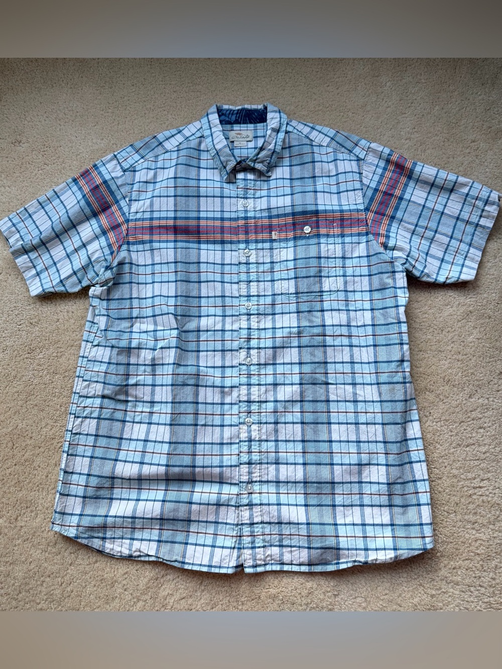 Bob Timberlake Men's Plaid Cotton Button-Up SS Shirt - Size XL - EUC